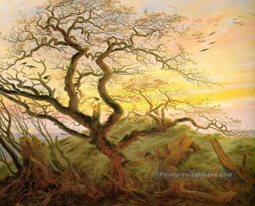 L’Arbre des Crows romantique paysage Caspar David Friedrich Peinture à l'huile